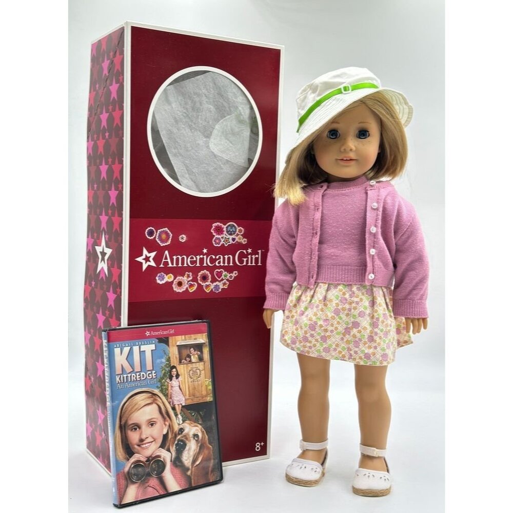 EUC 2008 American Girl Kit Kittredge Doll Meet Outfit DVD and Book - Picture 2 of 11